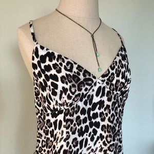 Audrey 3+1 Leopard Print Slip Dress Large